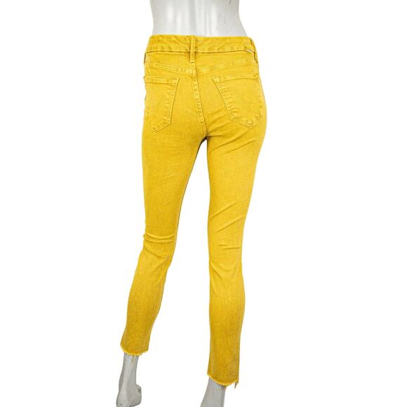 MOTHER Denim The Looker Ankle Snippet Jeans Yellow Mineral NWT Size 25 - Picture 4 of 12
